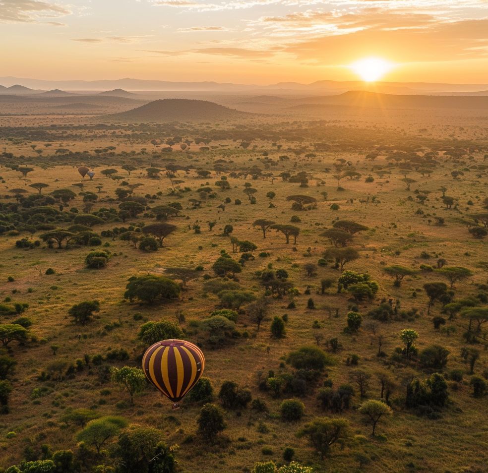 hot air balloons in Tarangire